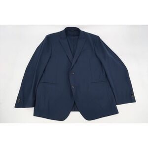 Sene Soho‎ Flex Tech Sport Coat Unstructured Blazer Jacket Blue Custom Size 54